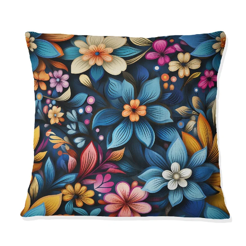 Designart "Moroccan Delight Floral Intrigue" Floral Printed Throw Pillow