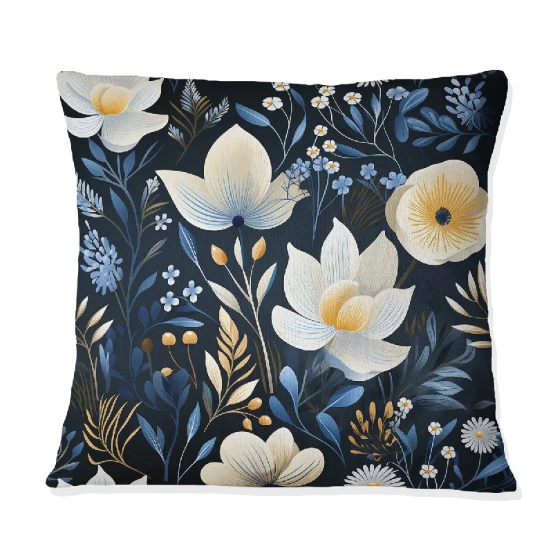 Designart "Moroccan Influence Floral Botanics I" Floral Printed Throw Pillow