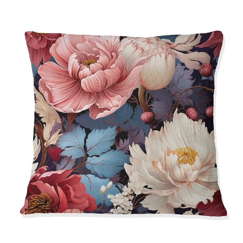 Designart "Mulitcolor Bohemian Rhapsody Floral Pattern I" Floral Printed Throw Pillow