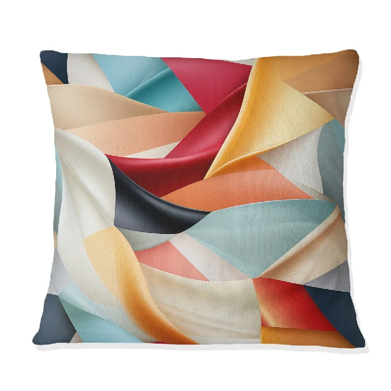 Designart "Multicolor Geometric Gridlock II" Geometric Printed Throw Pillow