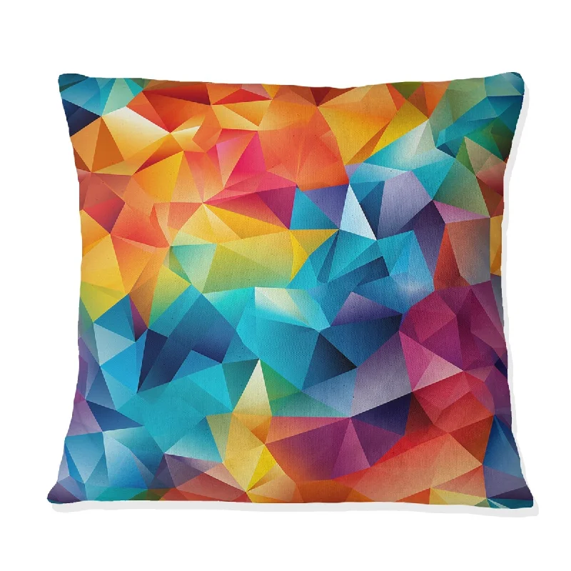 Designart "Multicolor Geometric Prism Parade" Geometric Printed Throw Pillow