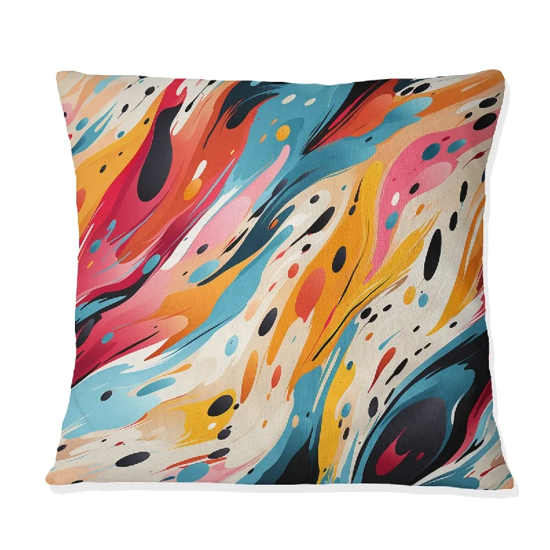 Designart "Multicolor Popart Playful Matrix II" Pop Art Printed Throw Pillow