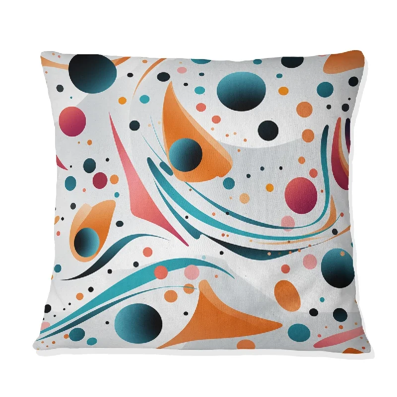 Designart "Nomadic Whirls Polka Dots Pattern I" Polka Dots Printed Throw Pillow