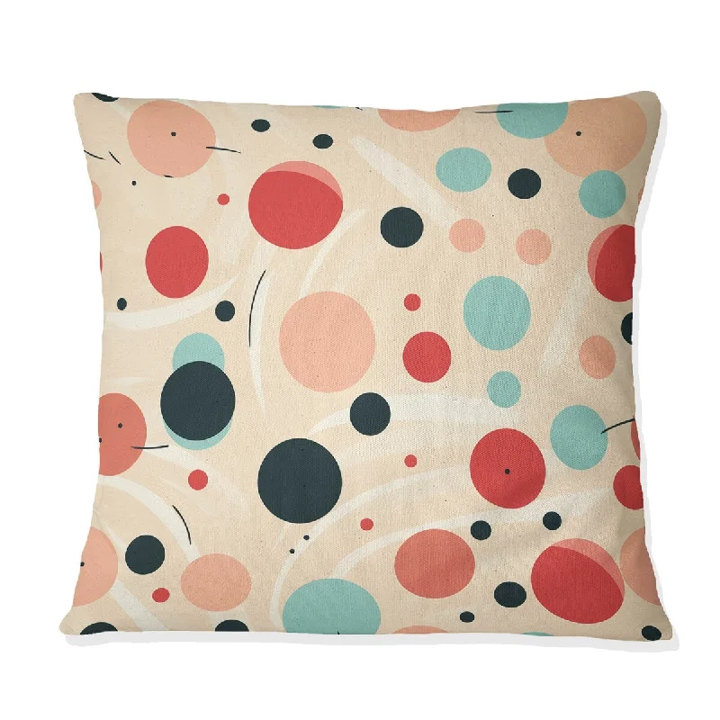 Designart "Nostalgic Charm Polka Dots Pattern" Polka Dots Printed Throw Pillow