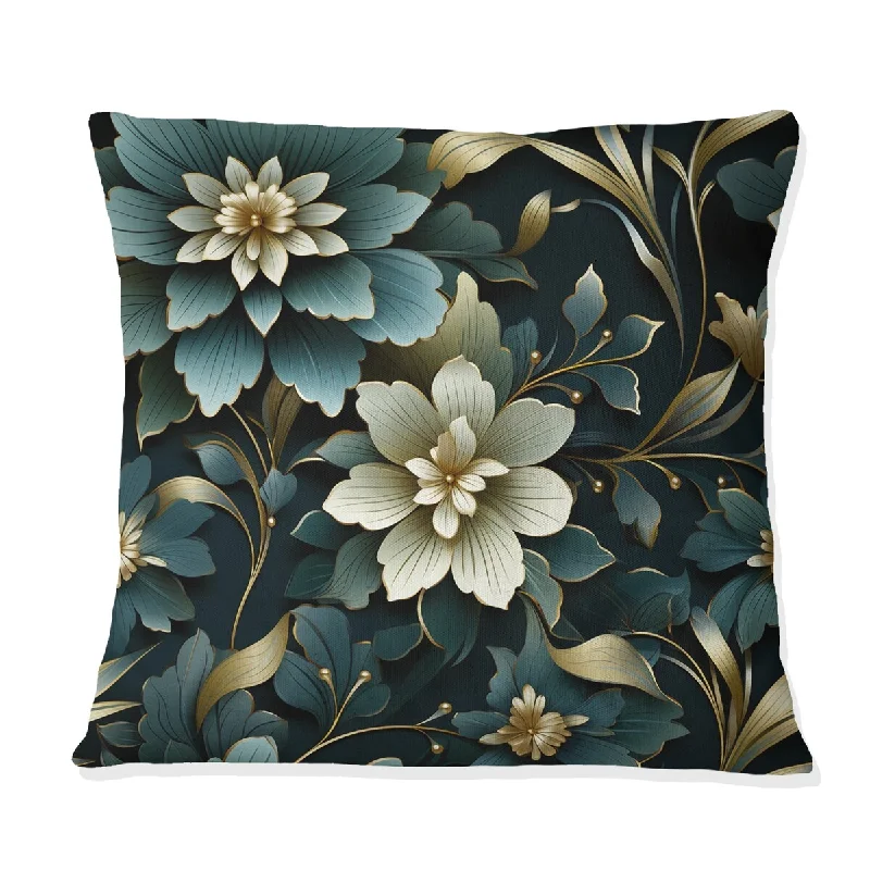 Designart "Ornate Victorian Flowers Elegance Geometric" Geometric Printed Throw Pillow