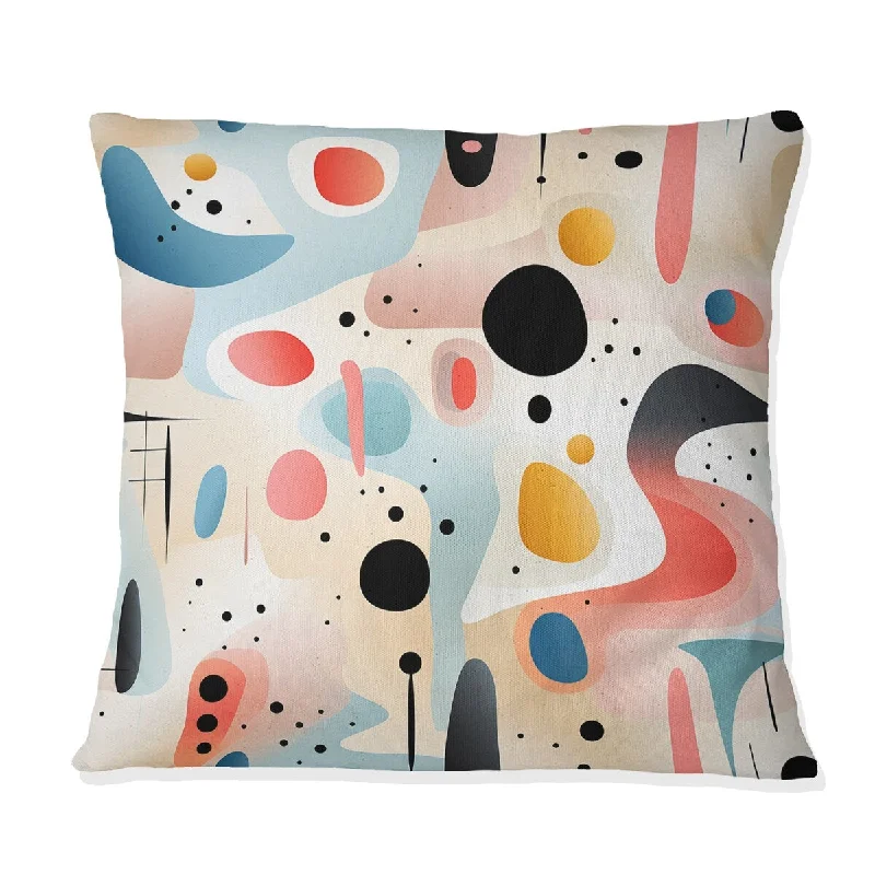 Designart "Pastel Abstraction I" Geometric Printed Throw Pillow