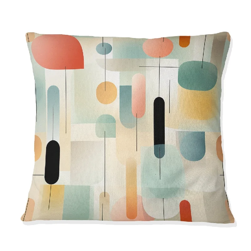 Designart "Pastel Harmony IV" Geometric Printed Throw Pillow