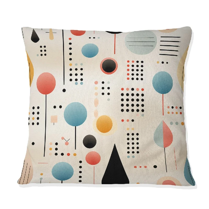 Designart "Pastel Scandinavian Geometric Shapes I" Geometric Printed Throw Pillow