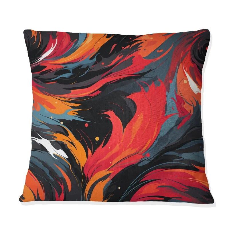 Designart "Popart Bold Brush Frenzy" Abstract Printed Throw Pillow