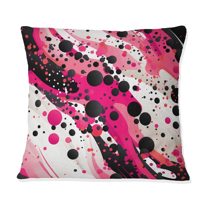 Designart "Popart Dynamic Doodle Dots" Polka Dots Printed Throw Pillow