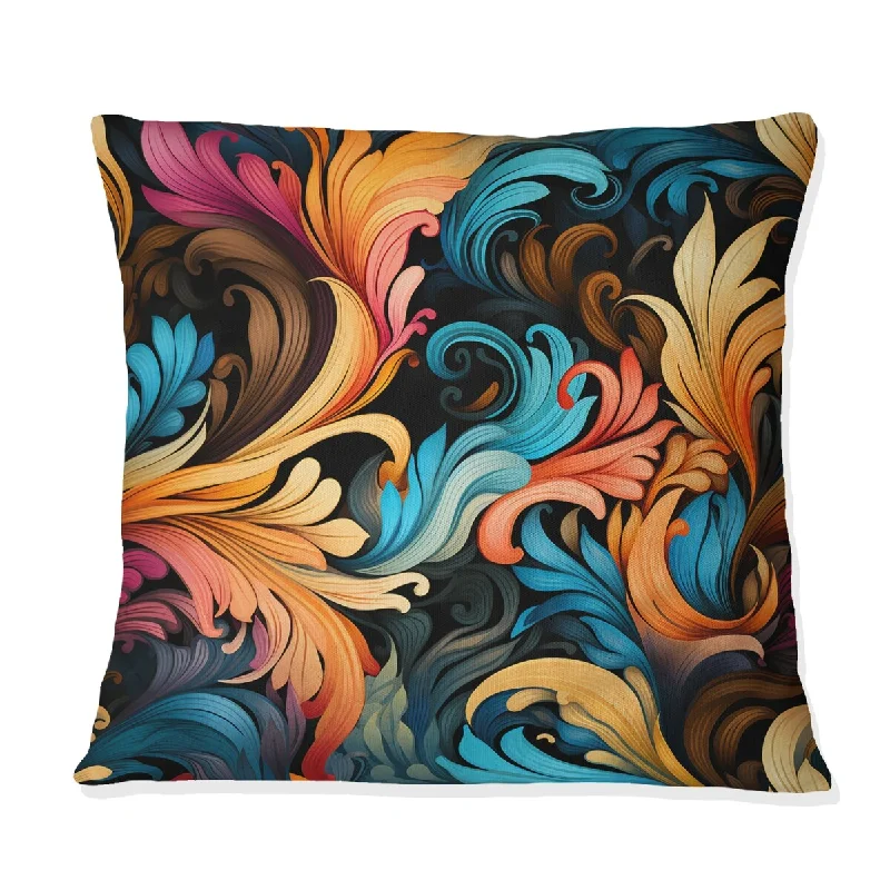 Designart "Retro Fusion Paisley Pattern I" Paisley Printed Throw Pillow