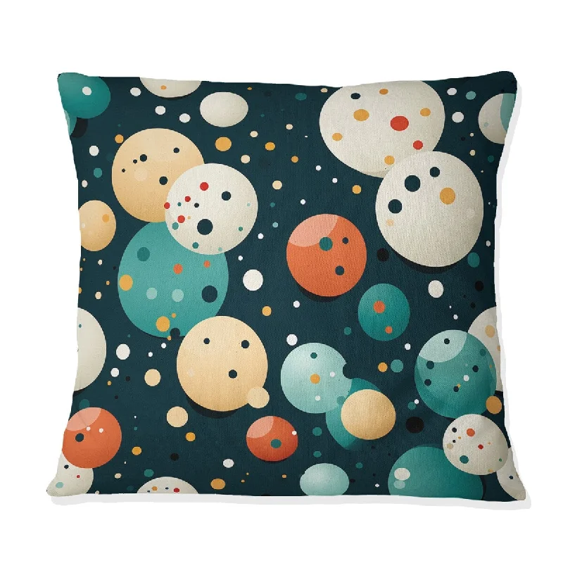 Designart "Retro Revival Polka Dots Pattern V" Polka Dots Printed Throw Pillow