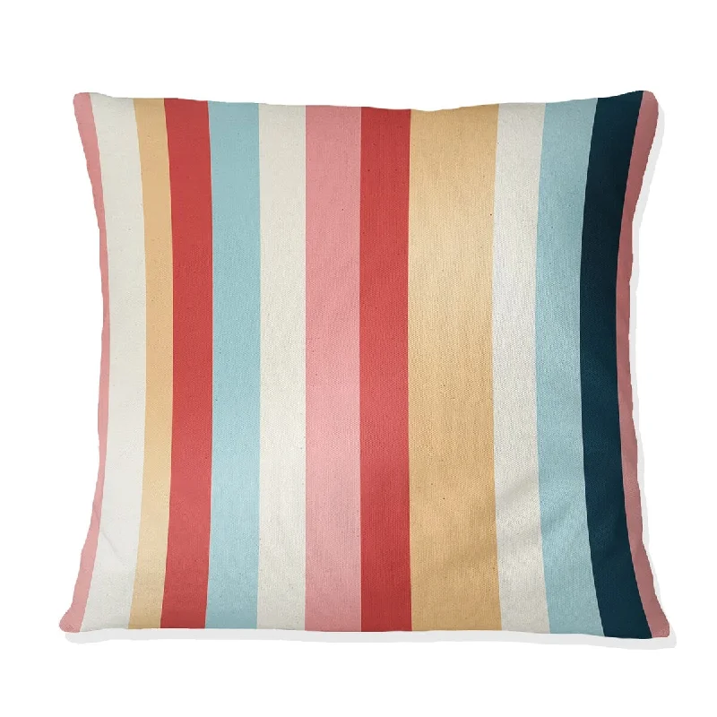 Designart "Retro Revival Striped Pattern" Striped Printed Throw Pillow