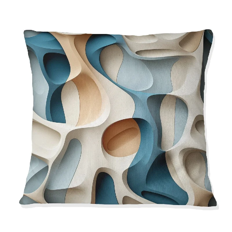 Designart "Sculptural Elegance I" Abstract Printed Throw Pillow