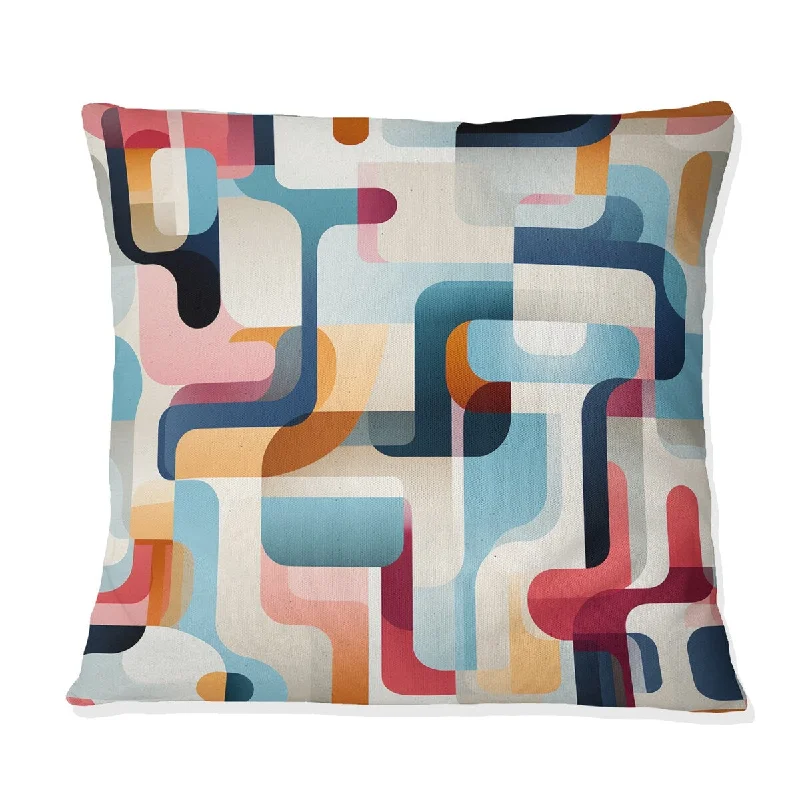 Designart "Soft Color Multicolor Abstract Neutrality Wave V" Abstract Printed Throw Pillow