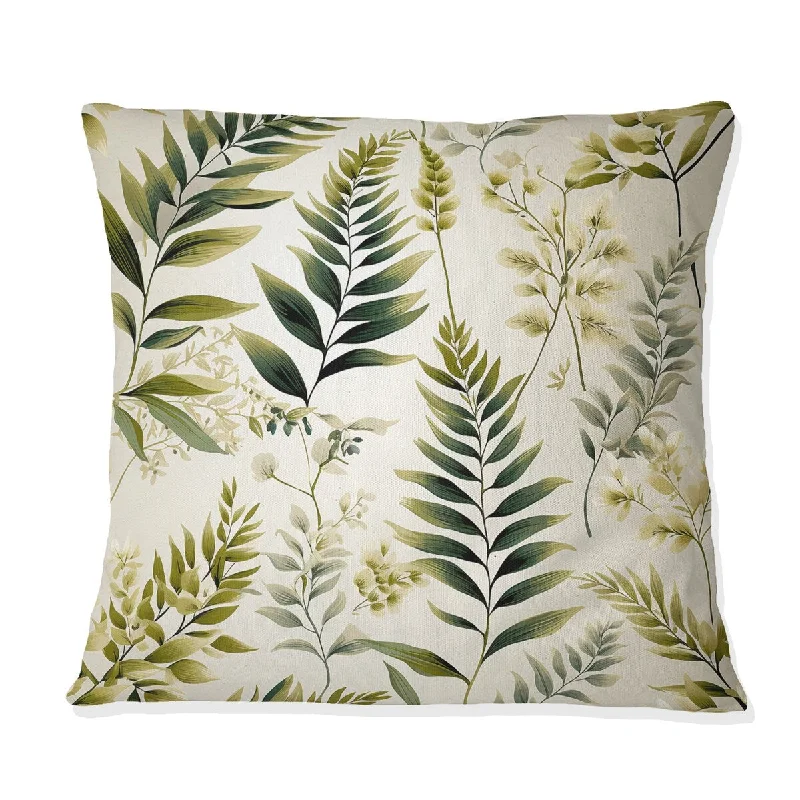 Designart "Tranquil Ferns Ii III" Plants Printed Throw Pillow