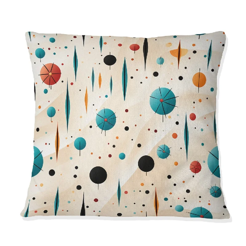 Designart "Tribal Fusion Polka Dots Pattern II" Polka Dots Printed Throw Pillow