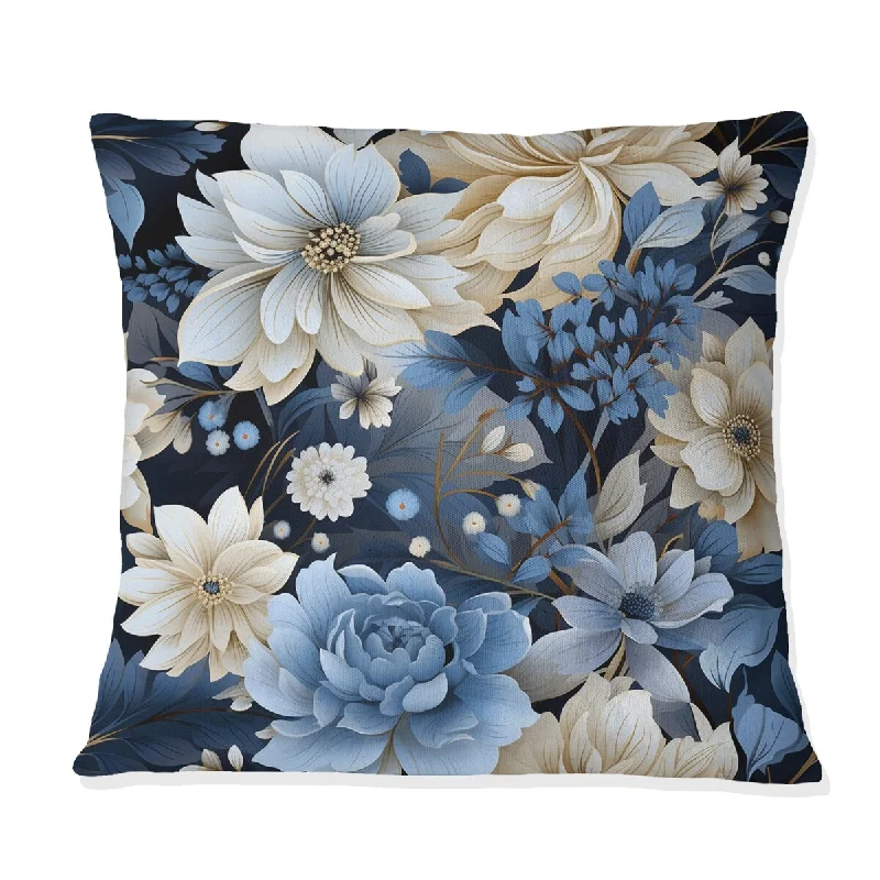 Designart "Twilight Whispers Moody Patterns II" Floral Printed Throw Pillow