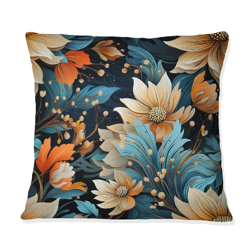 Designart "Ultramodern Botanics Floral Pattern V" Floral Printed Throw Pillow