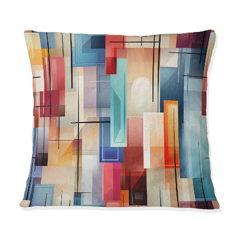 Designart "Urban Reflections I" Abstract Printed Throw Pillow