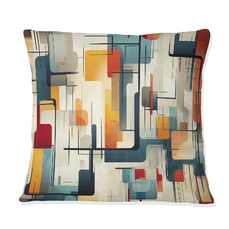 Designart "Urban Reflections IV" Geometric Printed Throw Pillow