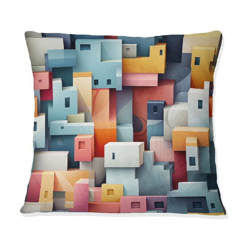 Designart "Urban Tranquility IV" Geometric Printed Throw Pillow