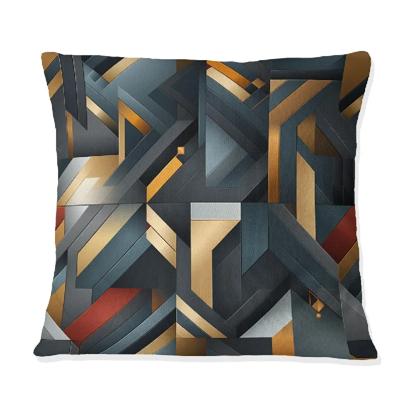 Designart "Vintage Revival Cubic Geometric Patterns I" Geometric Printed Throw Pillow