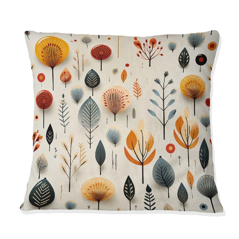 Designart "Vintage Scandinavian Charm I" Midcentury Printed Throw Pillow