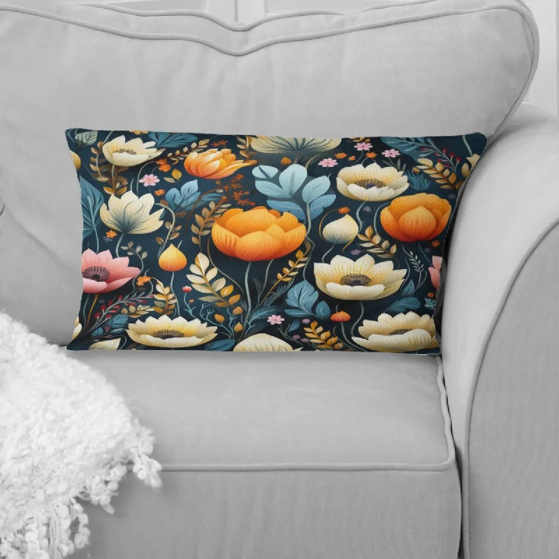 Designart "Whimsical Bohemian Bliss Floral Pattern VIII" Floral Printed Throw Pillow