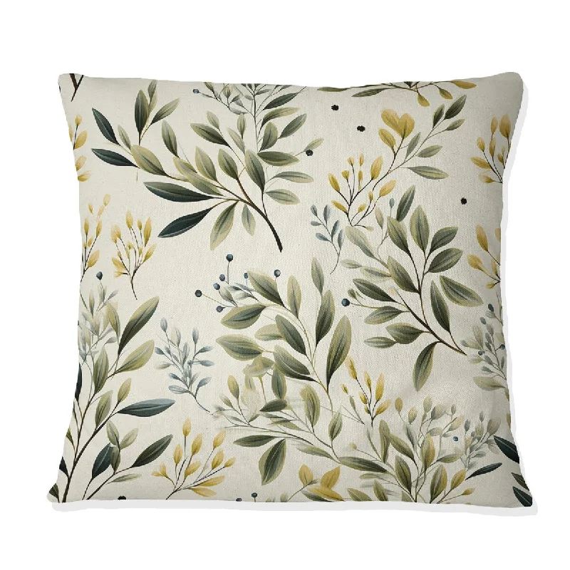 Designart "Zen Foliage I" Plants Printed Throw Pillow