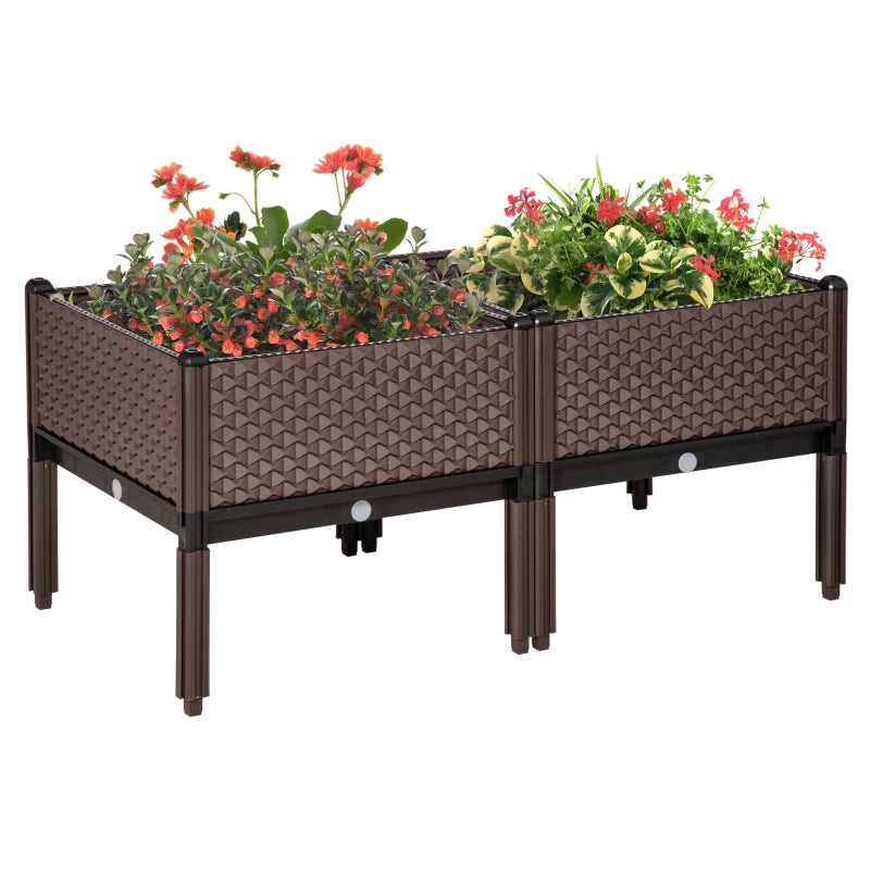 Outsunny Set of 2 Raised Garden Bed 50L x 50W