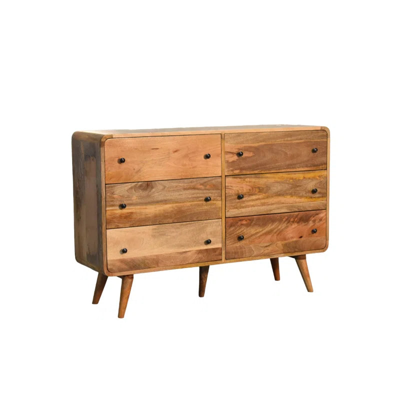 Jagger Solid Wood 6 - Drawer Rectangle Accent Chest