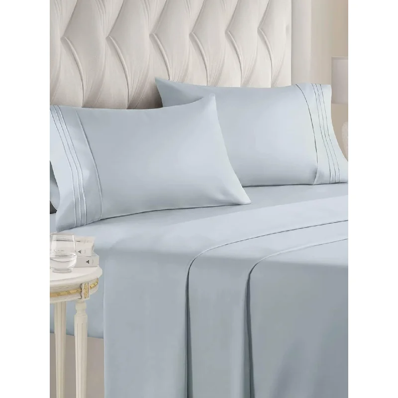 King Size 4 Piece Sheet Set Comfy Breathable & Cooling Sheets Hotel Luxury Bed Sheets Deep Pockets,Extra Soft Free Sheets