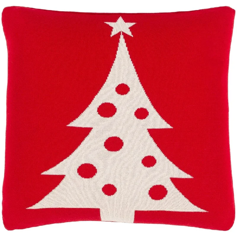 Lulu Knitted Christmas Tree 18-inch Throw Pillow Cover