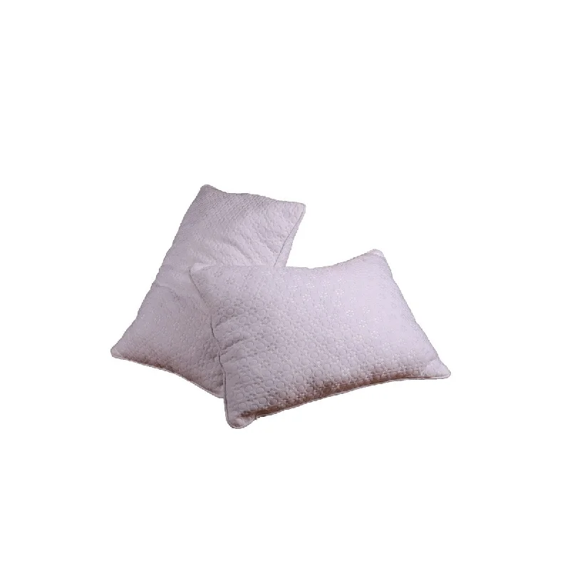 Medium Size White Bed Pillow, Memory Foam Polyester Fill Hybrid Hypoallergenic Sleeping Pillow, 27 x 20 Inches