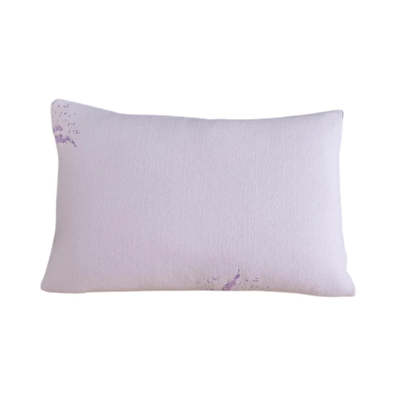 Memory Foam Pillow Lavender Infused - Breathable, Stress-Reducing Bed Pillow - White