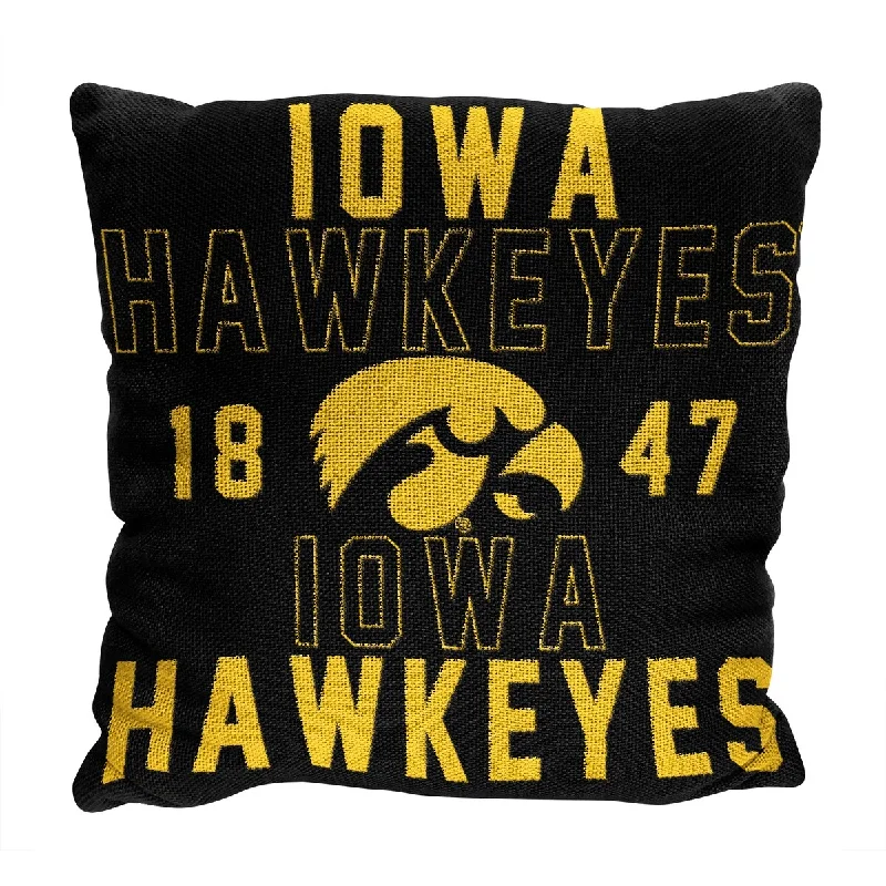 NCAA Iowa Hawkeyes Stacked 20 Inch Pillow