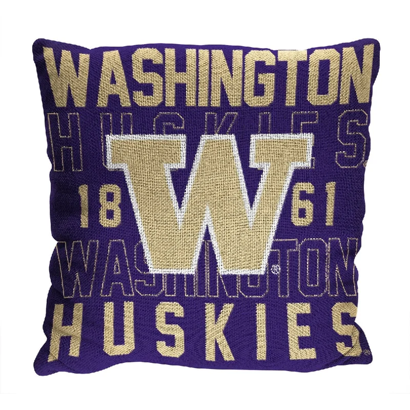 NCAA Washington Huskies Stacked 20 Inch Pillow