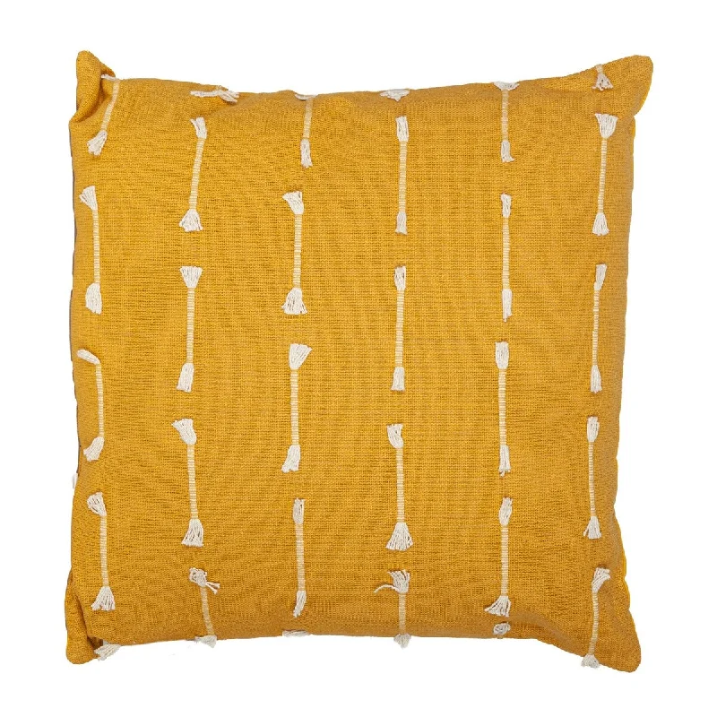 Premium Yellow Cotton Pillow from Parkland Collection for Sofa and Bed - Black