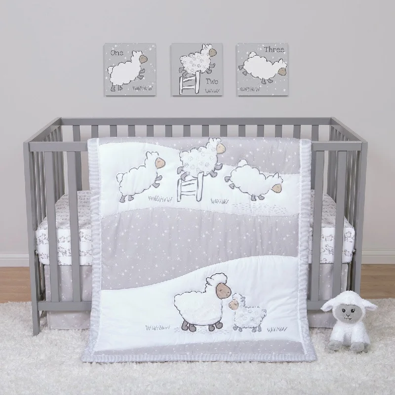 Sleepy Sheep 4 Piece Crib Bedding Set