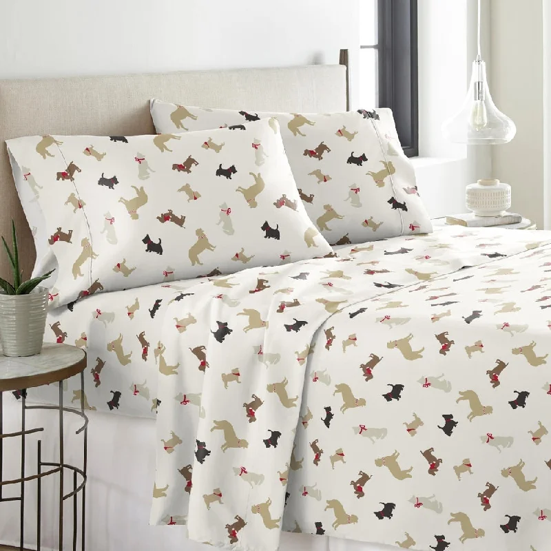 Solid or Print Cotton Heavyweight Flannel Bed Sheet Set