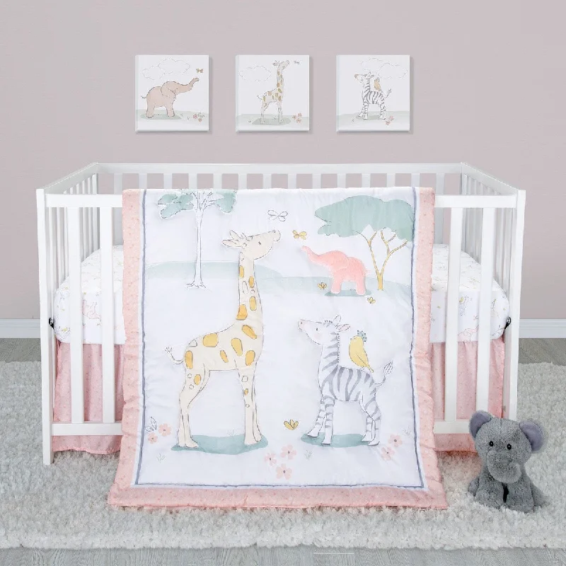 Sweet Safari 4 Piece Crib Bedding Set