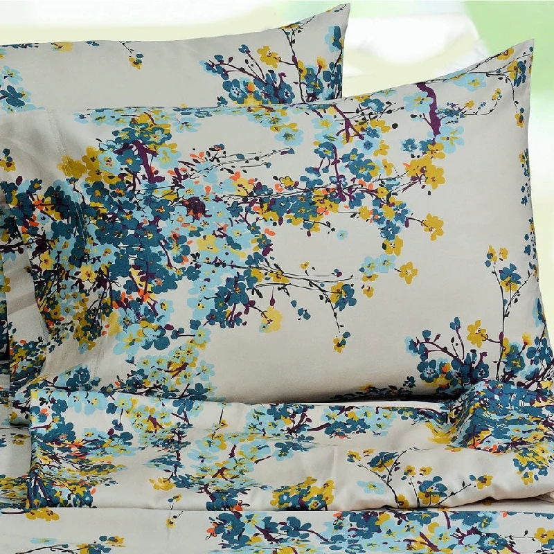 Tribeca Living Casablanca Floral Extra Deep Pocket Bed Sheet or Pillowcase Set