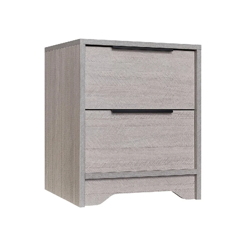 Two Drawers Equipped with Steel Door Handles Bedside Table, Can Be Removed Separately for, Steel Slide, Suitable for Bedroom