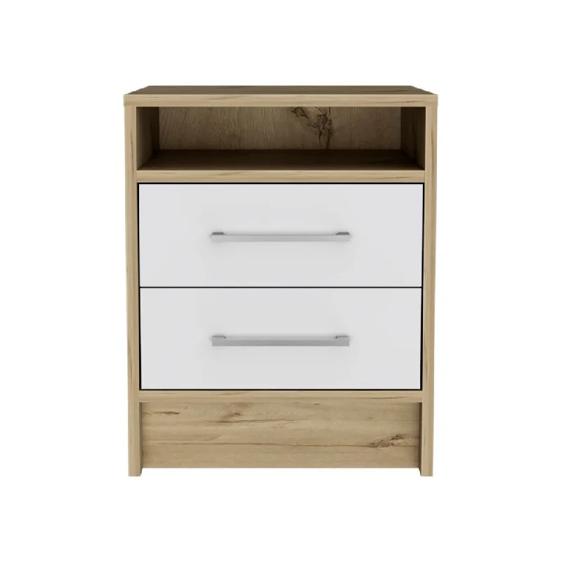 2-Drawer Nightstand, Can Place the Book Remote Control, Clean