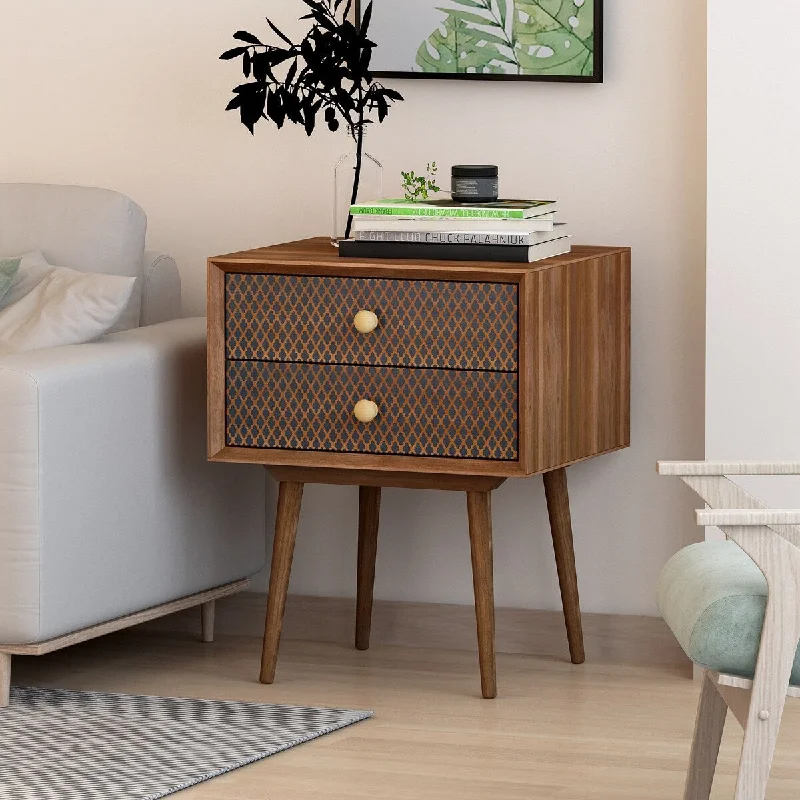 2 Drawer Nightstand with 3D Printed Elements