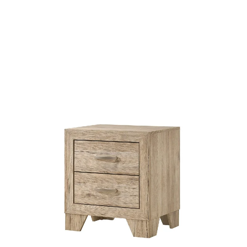 2-Drawer Wooden Nightstand in Natural