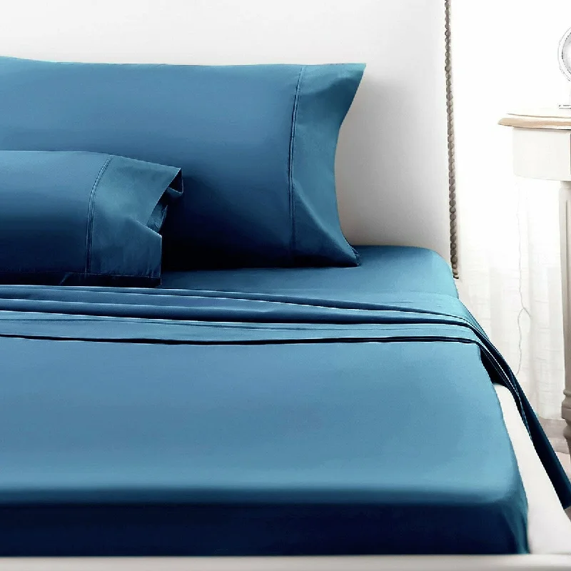 4 Piece Deep Pocket 1800 Count Luxury Sheet Set Full Blue