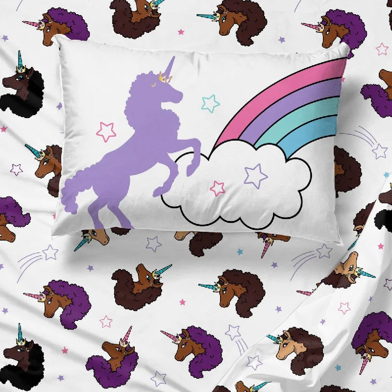 Afro Unicorn, Divine, Magical Sheet Set