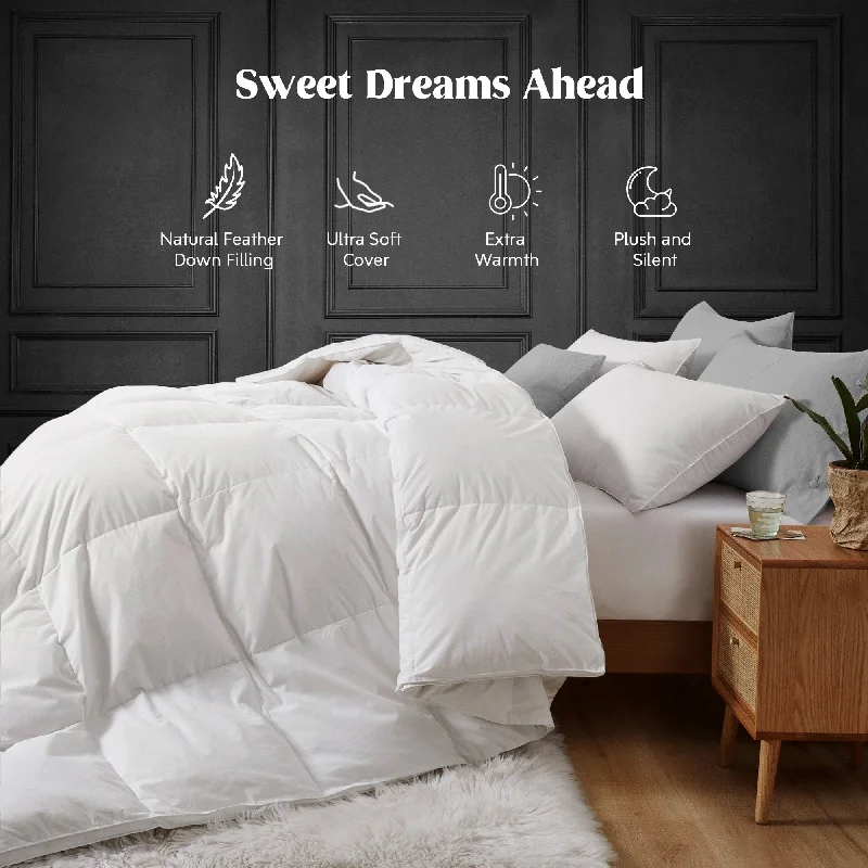 All-season Medium Warmth Luxury Goose Down Blend Gusseted Duvet Comforter